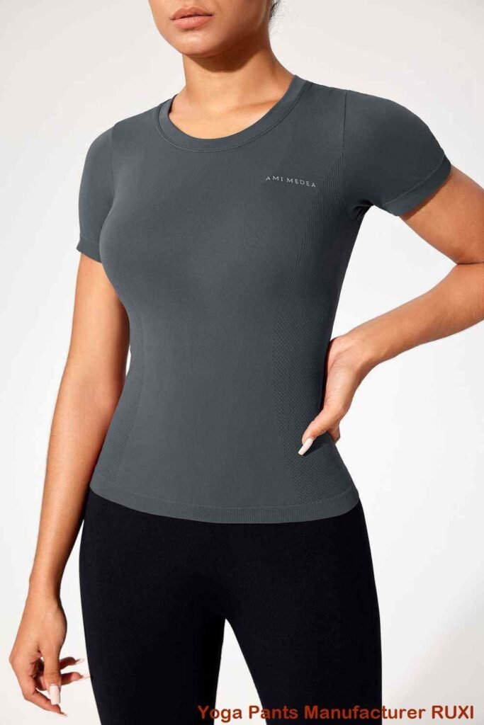 Træningsleggings i bomuld til kvinder høj komfort Ruxi