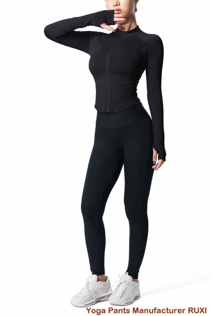 Sorte højtaljede gym leggings til kvinder Ruxi dk658